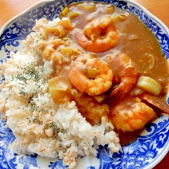 まな板なし❤海老&ネギのカレーライス♪